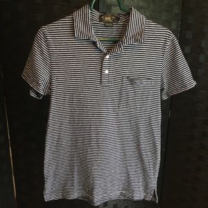 Ralph Lauren Men’s Polo Shirt in dark grey stripe.